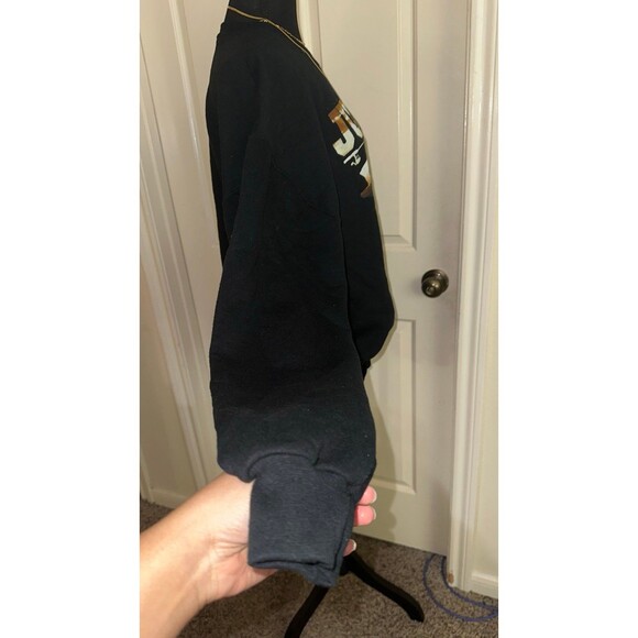 VINTAGE Jerzees Just Fish Crewneck Sweater Adult XL Black Graphic Fishing - Picture 8 of 9